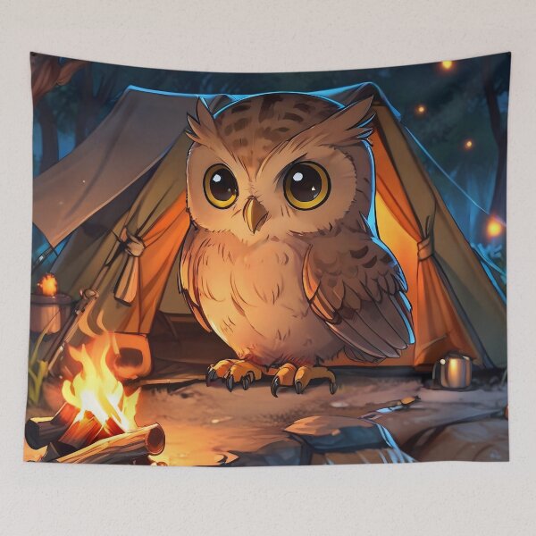 Item preview, Owl at the campsite designed and sold by Astralia.