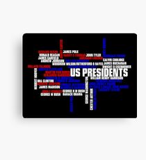 US Presidents Typography Canvas Print
