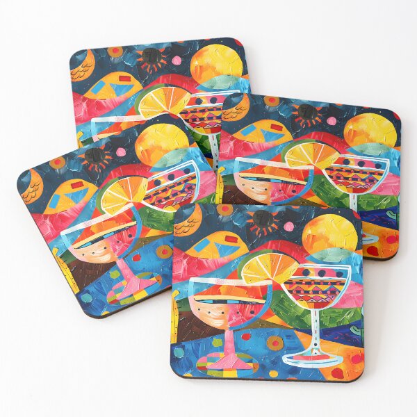 Item preview, Fiesta Cocktail Dreams Wall Art- Sip into Cinco de Mayo with Whimsical Whirls Generative AI Abstract Vivid Colors designed and sold by OlfactoART Studio.