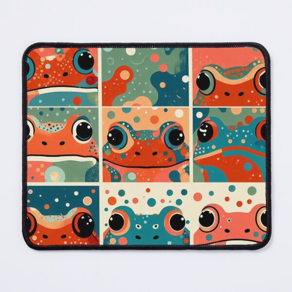 Item preview, Pop Toads Whimsical Pop Art Toads Tile Retro Clipart Frog Drawings designed and sold by Wolvescreate.
