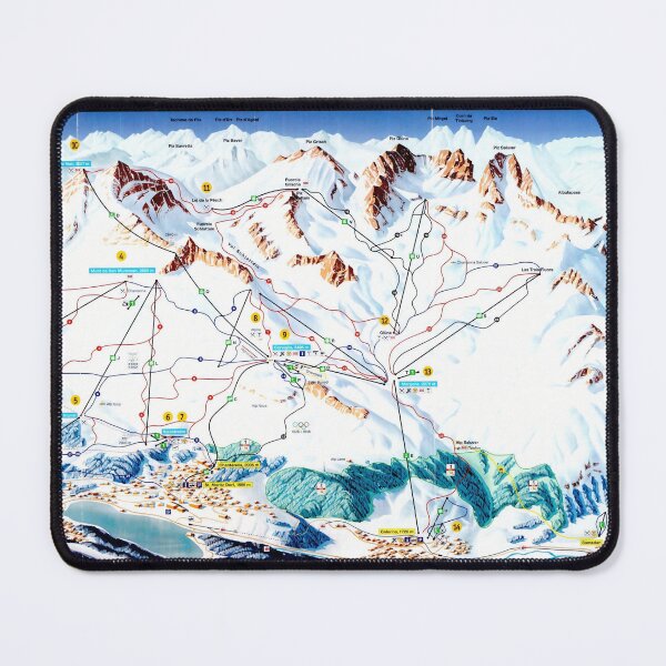 Item preview, St. Moritz Corviglia Ski Area Map with Piste Names designed and sold by fungus50.