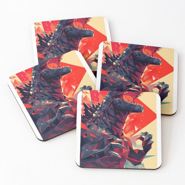 Item preview, Godzilla Geometric Red Battle Roar Graphic Gojira designed and sold by socialarmour.