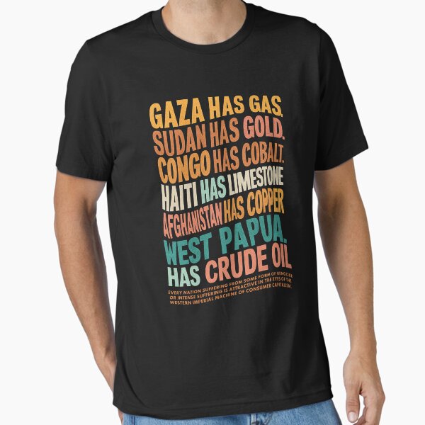 Vista previa del artículo con la obra «Genocidio minero del capitalismo imperial», diseñado y vendido por GlowinUp Shop.