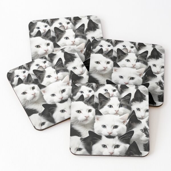 Item preview, tiny white kitten face seamless pattern designed and sold by optimusprime39.