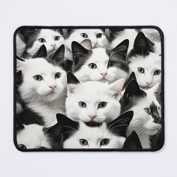 Item preview, tiny white kitten face seamless pattern designed and sold by optimusprime39.