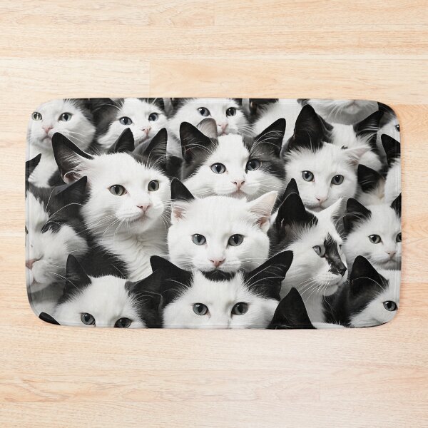 Item preview, tiny white kitten face seamless pattern designed and sold by optimusprime39.