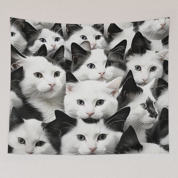 Item preview, tiny white kitten face seamless pattern designed and sold by optimusprime39.