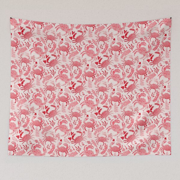 Aperçu de l'œuvre Crabes roses, crustacés coralliens et flore océanique créée et vendue par MindFulStudios.