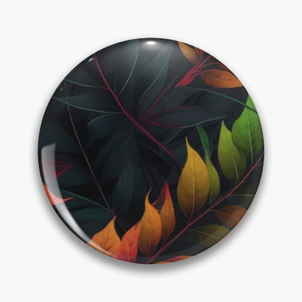 Item preview, colourful leaf pattern in black background designed and sold by optimusprime39.