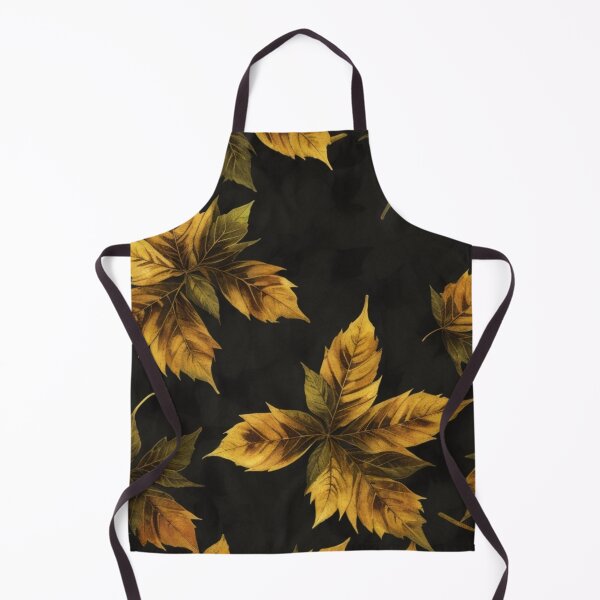 Item preview, golden leaf pattern in black background designed and sold by optimusprime39.