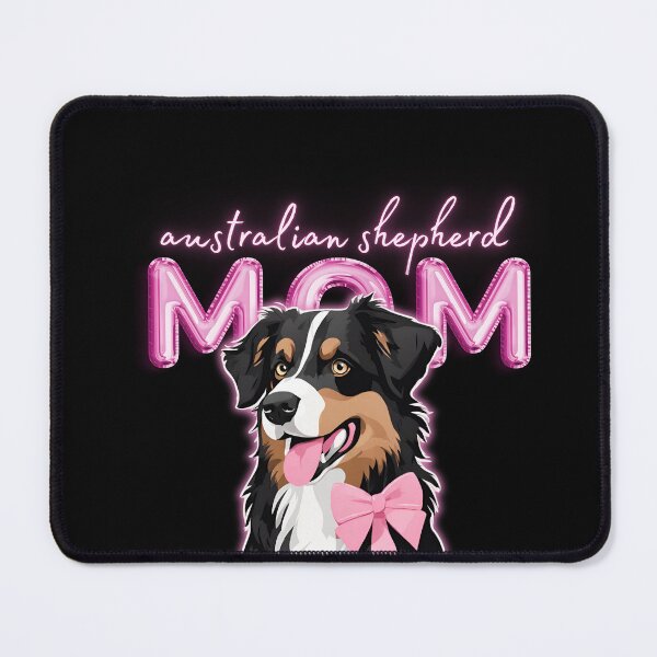 Item preview, Pink Dog Mom Australian Shepherd Shepherd Dog with Pink Bow designed and sold by GoodyPaws.