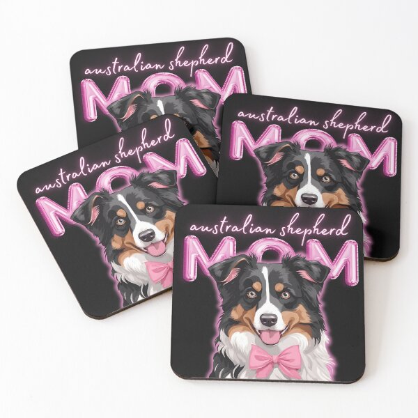 Item preview, Pink Dog Mom Australian Shepherd Shepherd Dog with Pink Bow  designed and sold by GoodyPaws.