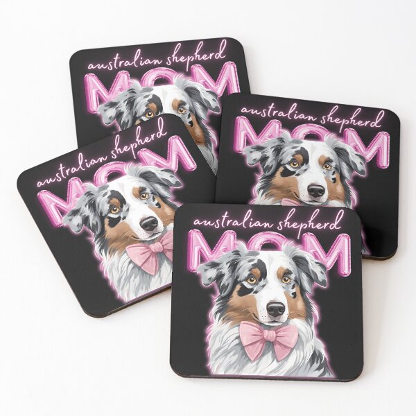 Item preview, Pink Dog Mom Australian Shepherd Shepherd Dog with Pink Bow  designed and sold by GoodyPaws.