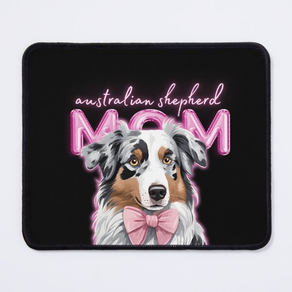 Item preview, Pink Dog Mom Australian Shepherd Shepherd Dog with Pink Bow designed and sold by GoodyPaws.