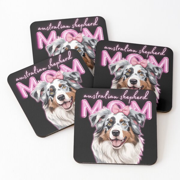 Item preview, Pink Dog Mom Australian Shepherd Shepherd Dog with Pink Bow  designed and sold by GoodyPaws.