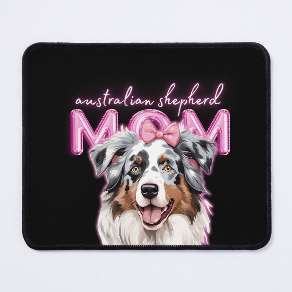 Item preview, Pink Dog Mom Australian Shepherd Shepherd Dog with Pink Bow designed and sold by GoodyPaws.