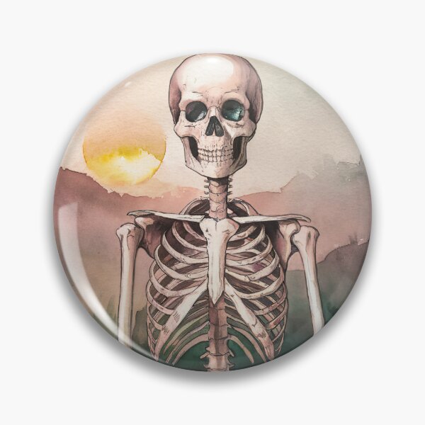 Item preview, watercolor meditating skeleton designed and sold by ururuty.