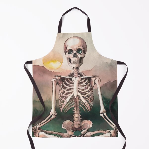 Item preview, watercolor meditating skeleton designed and sold by ururuty.