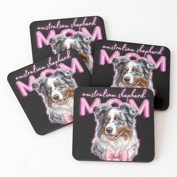 Item preview, Pink Dog Mom Australian Shepherd Shepherd Dog with Pink Bow  designed and sold by GoodyPaws.