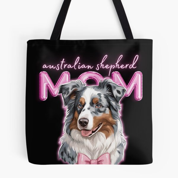 Item preview, Pink Dog Mom Australian Shepherd Shepherd Dog with Pink Bow  designed and sold by GoodyPaws.