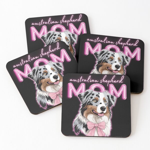 Item preview, Pink Dog Mom Australian Shepherd Shepherd Dog with Pink Bow  designed and sold by GoodyPaws.