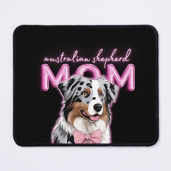 Item preview, Pink Dog Mom Australian Shepherd Shepherd Dog with Pink Bow designed and sold by GoodyPaws.