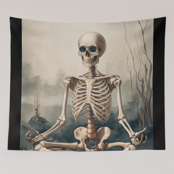 Item preview, meditating skeleton designed and sold by ururuty.