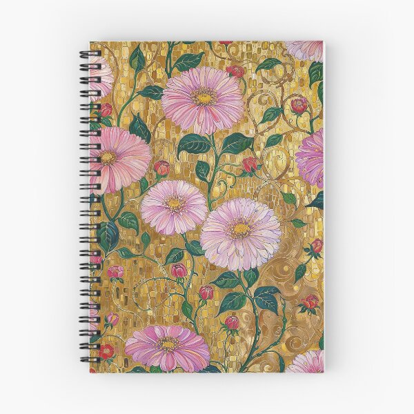 Item preview, Pink Flowers and Gold Klimt designed and sold by maniacfitness.