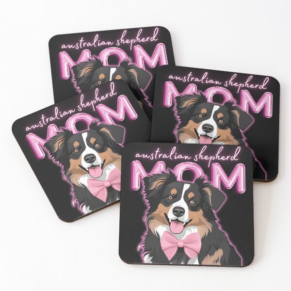 Item preview, Pink Dog Mom Australian Shepherd Shepherd Dog with Pink Bow  designed and sold by GoodyPaws.