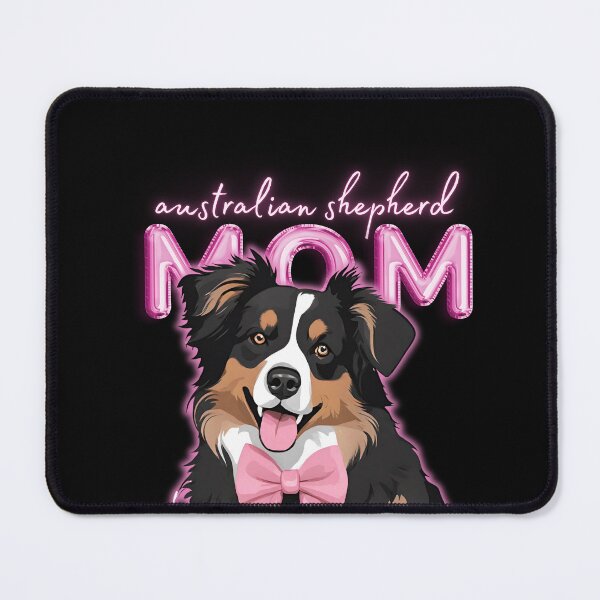 Item preview, Pink Dog Mom Australian Shepherd Shepherd Dog with Pink Bow designed and sold by GoodyPaws.