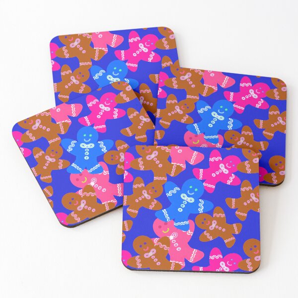 Item preview, Gingerbread Men on Blue Background designed and sold by Victoria Rose.