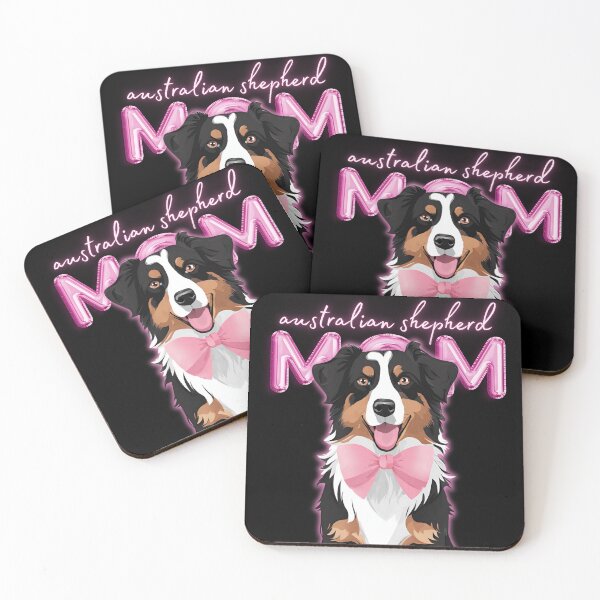 Item preview, Pink Dog Mom Australian Shepherd Shepherd Dog with Pink Bow  designed and sold by GoodyPaws.