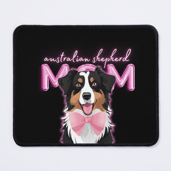 Item preview, Pink Dog Mom Australian Shepherd Shepherd Dog with Pink Bow designed and sold by GoodyPaws.