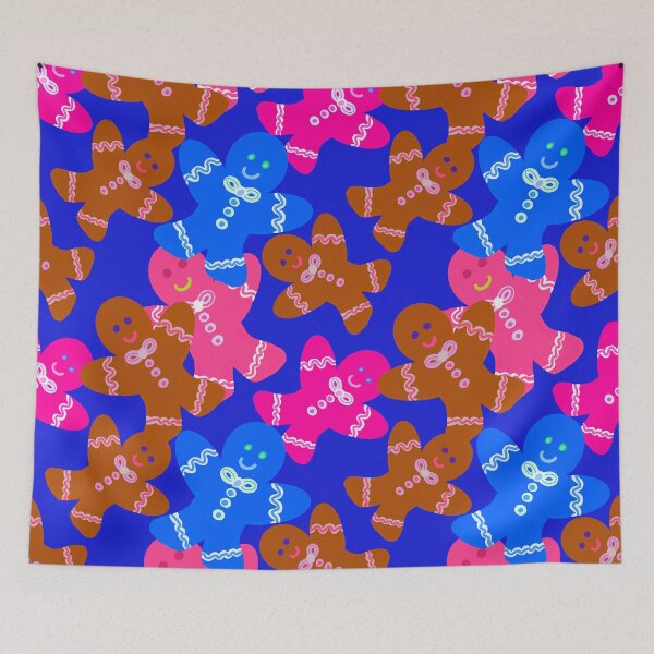 Item preview, Colorful Christmas Cookies Blue Background / Repeating Pattern designed and sold by Victoria Rose.