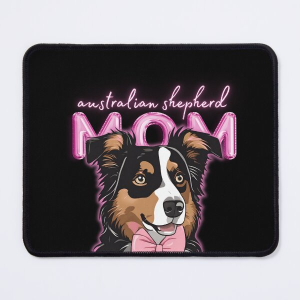 Item preview, Pink Dog Mom Australian Shepherd Shepherd Dog with Pink Bow designed and sold by GoodyPaws.
