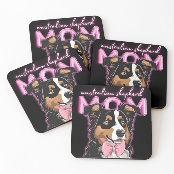 Item preview, Pink Dog Mom Australian Shepherd Shepherd Dog with Pink Bow  designed and sold by GoodyPaws.