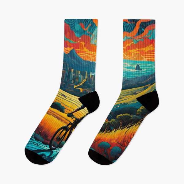 Item preview, Cityscape Majesty: MTB Rider’s Vista designed and sold by GrizzlyCollective.
