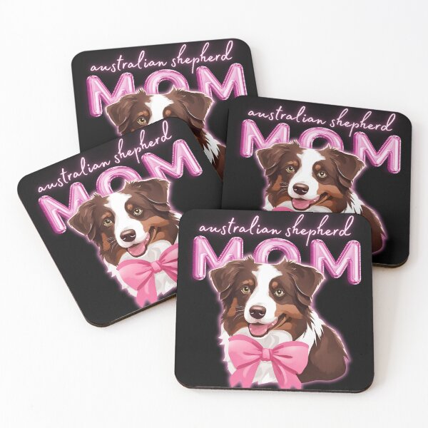 Item preview, Pink Dog Mom Australian Shepherd Shepherd Dog with Pink Bow  designed and sold by GoodyPaws.