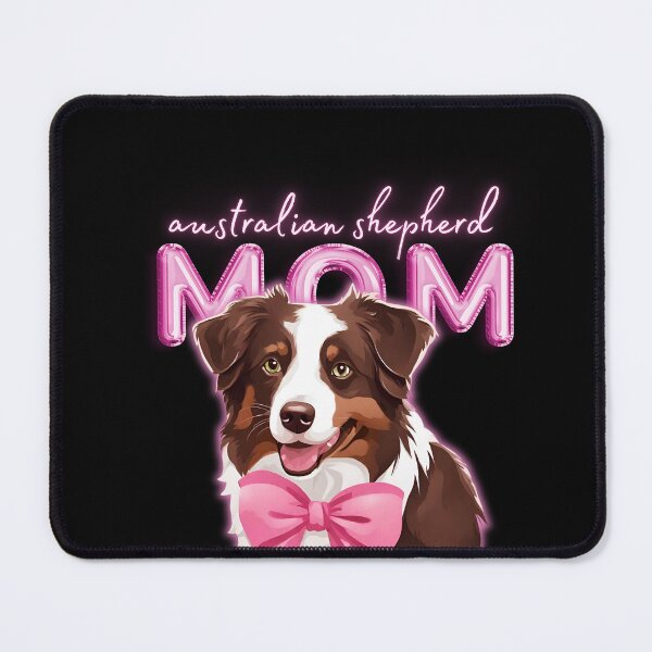 Item preview, Pink Dog Mom Australian Shepherd Shepherd Dog with Pink Bow designed and sold by GoodyPaws.