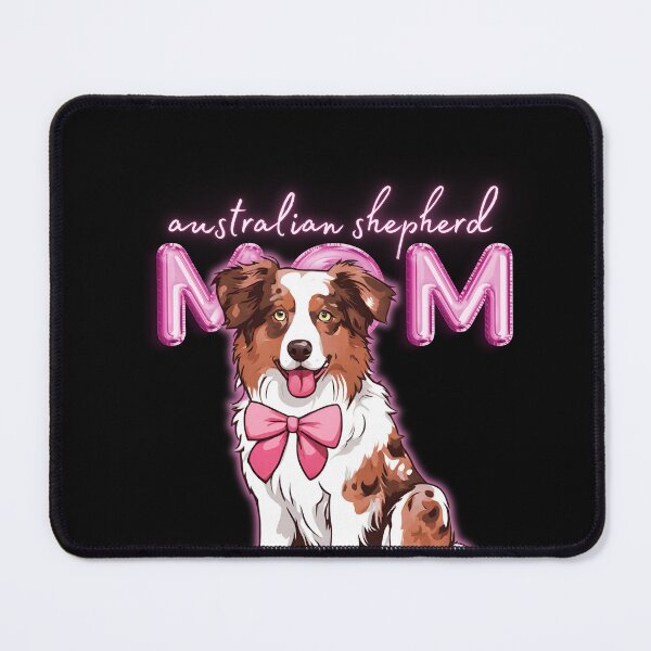 Item preview, Pink Dog Mom Australian Shepherd Shepherd Dog with Pink Bow designed and sold by GoodyPaws.