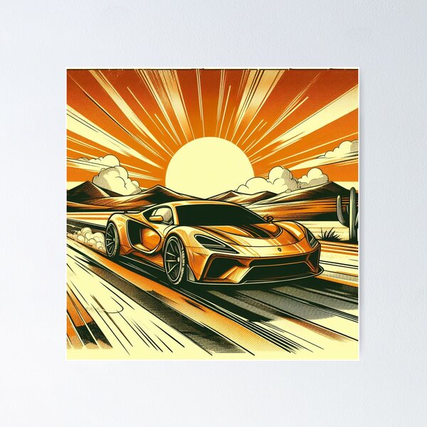 Item preview, modern car vintage style designed and sold by UniqTshirts.