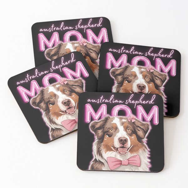 Item preview, Pink Dog Mom Australian Shepherd Shepherd Dog with Pink Bow  designed and sold by GoodyPaws.