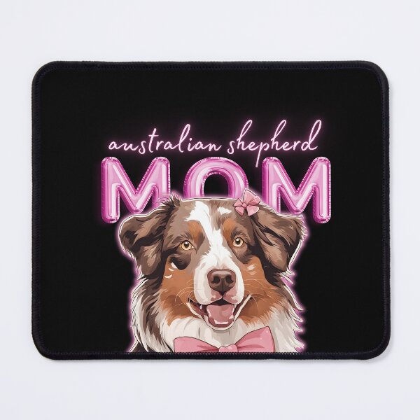 Item preview, Pink Dog Mom Australian Shepherd Shepherd Dog with Pink Bow designed and sold by GoodyPaws.