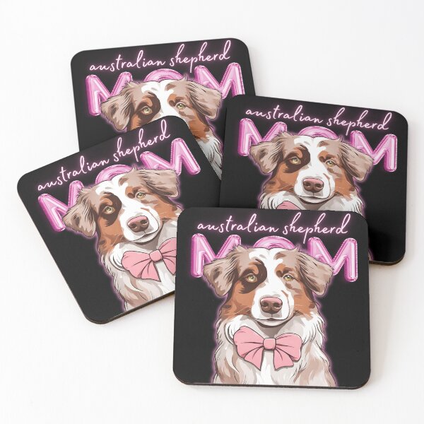 Item preview,  Pink Dog Mom Australian Shepherd Shepherd Dog with Pink Bow  designed and sold by GoodyPaws.