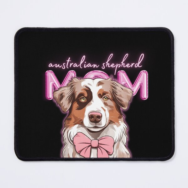 Item preview, Pink Dog Mom Australian Shepherd Shepherd Dog with Pink Bow designed and sold by GoodyPaws.