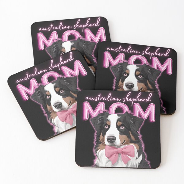 Item preview, Pink Dog Mom Australian Shepherd Shepherd Dog with Pink Bow  designed and sold by GoodyPaws.