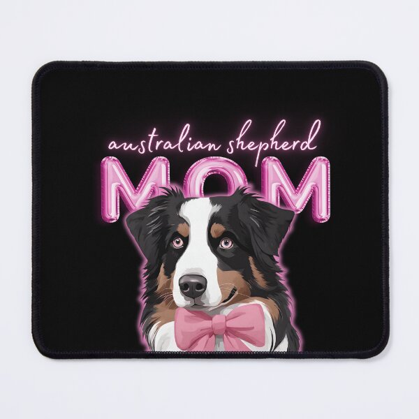 Item preview, Pink Dog Mom Australian Shepherd Shepherd Dog with Pink Bow  designed and sold by GoodyPaws.