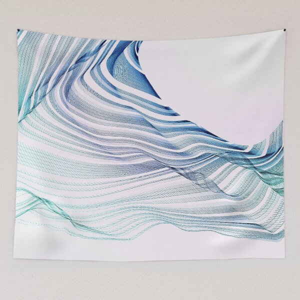 Item preview, Etherial Wave  - Blue, mint and pale pink on white designed and sold by Dominiquevari.