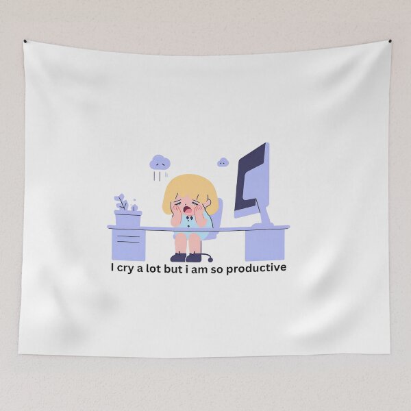 Item preview,  KAWAIII Cry A Lot But I Am So Productive designed and sold by KawaiiLyfe.
