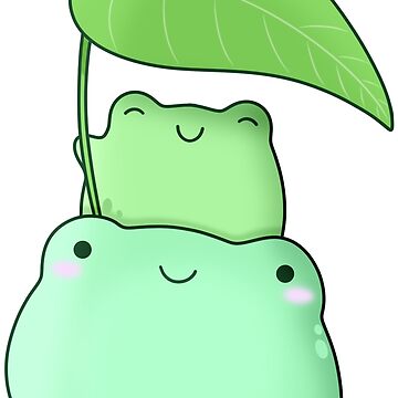 Artwork thumbnail, cute happy frog with leave by vandepasch